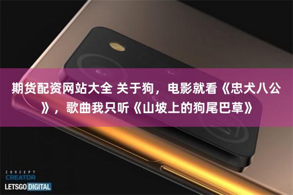 期货配资网站大全 关于狗，电影就看《忠犬八公》，歌曲我只听《山坡上的狗尾巴草》