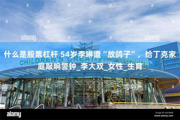 什么是股票杠杆 54岁李琳遭“放鸽子”，给丁克家庭敲响警钟_李大双_女性_生育