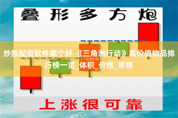 炒股配资软件哪个好 《三角洲行动》高价值物品排行榜一览_体积_价格_单格